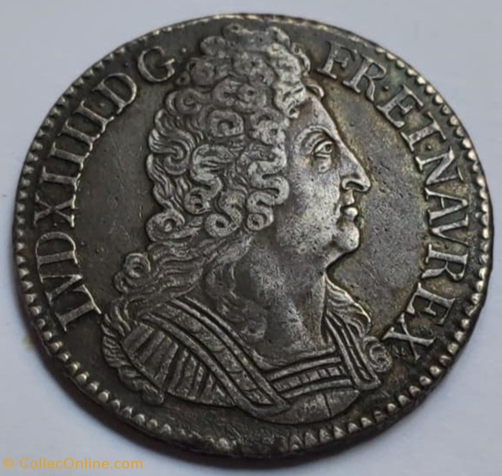 Ecu aux trois couronnes Louis XIV 1711 Caen TTB+ monnaies france royales ecu aux trois couronnes louis xiv 1711 caen ttb