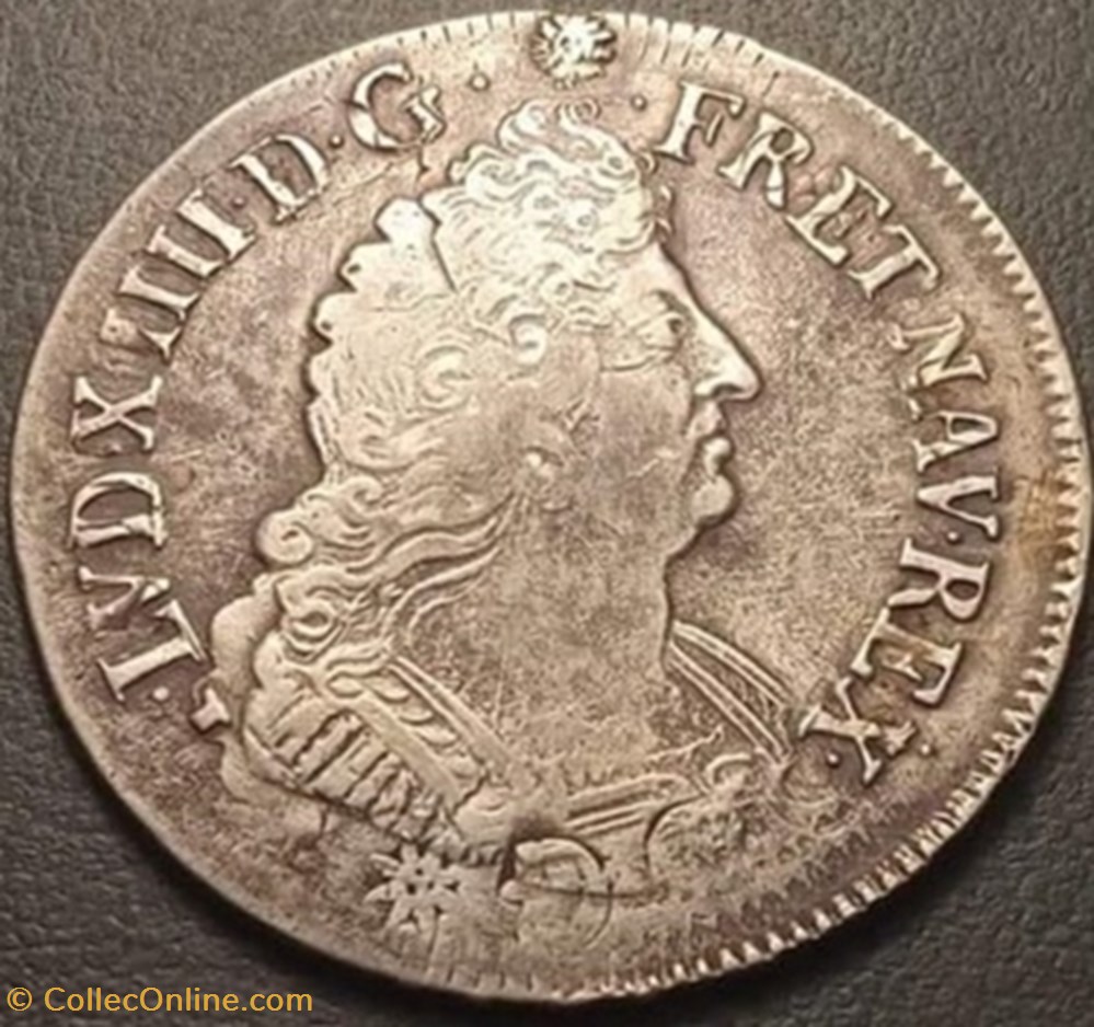 Demi Ecu aux Palmes 1695 C Caen Louis XIV monnaies france royales demi ecu aux palmes 1695 c caen louis xiv