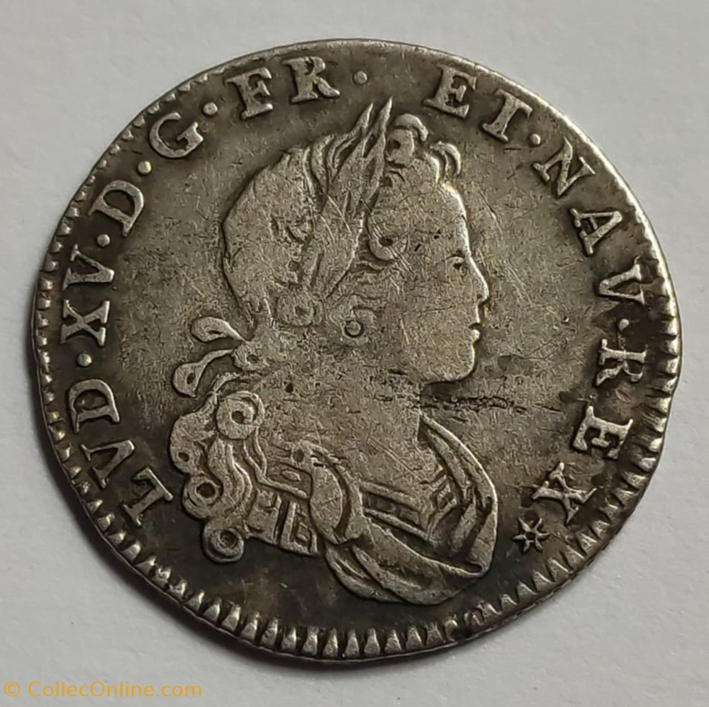 1/6 Ecu (XX - S) de France et Navarre 1719 C Caen Louis XV monnaies royales 1 6 ecu xx s de france et navarre 1719 c caen louis xv