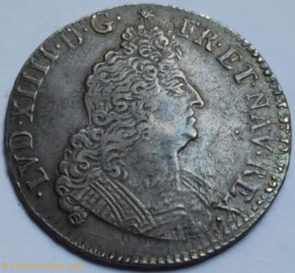 Demi Ecu aux 8 L 1704 C Caen Louis XIV monnaies france royales demi ecu aux 8 l 1704 c caen louis xiv