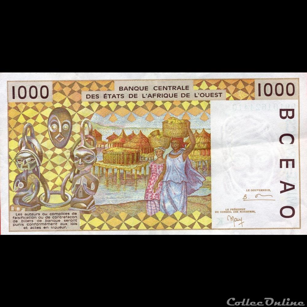 1000 Francs billet afrique de l ouest 1000 francs