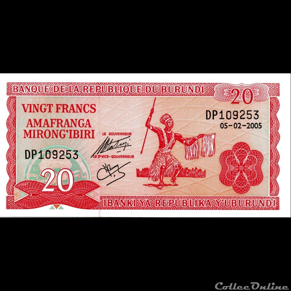 billet afrique burundi 20 francs
