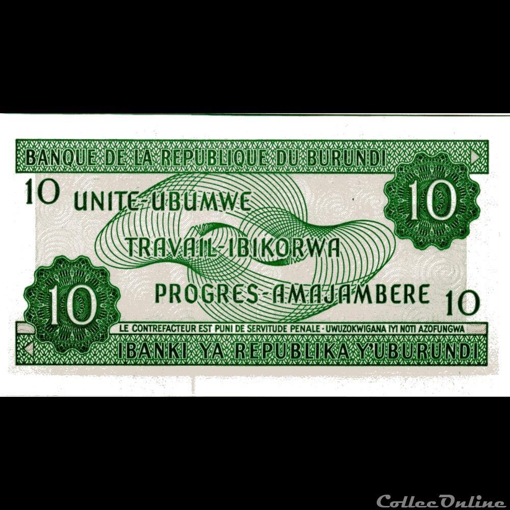 billet afrique burundi 10 francs