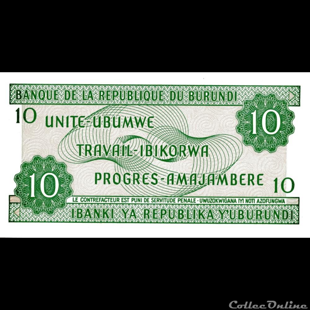 billet afrique burundi 10 francs