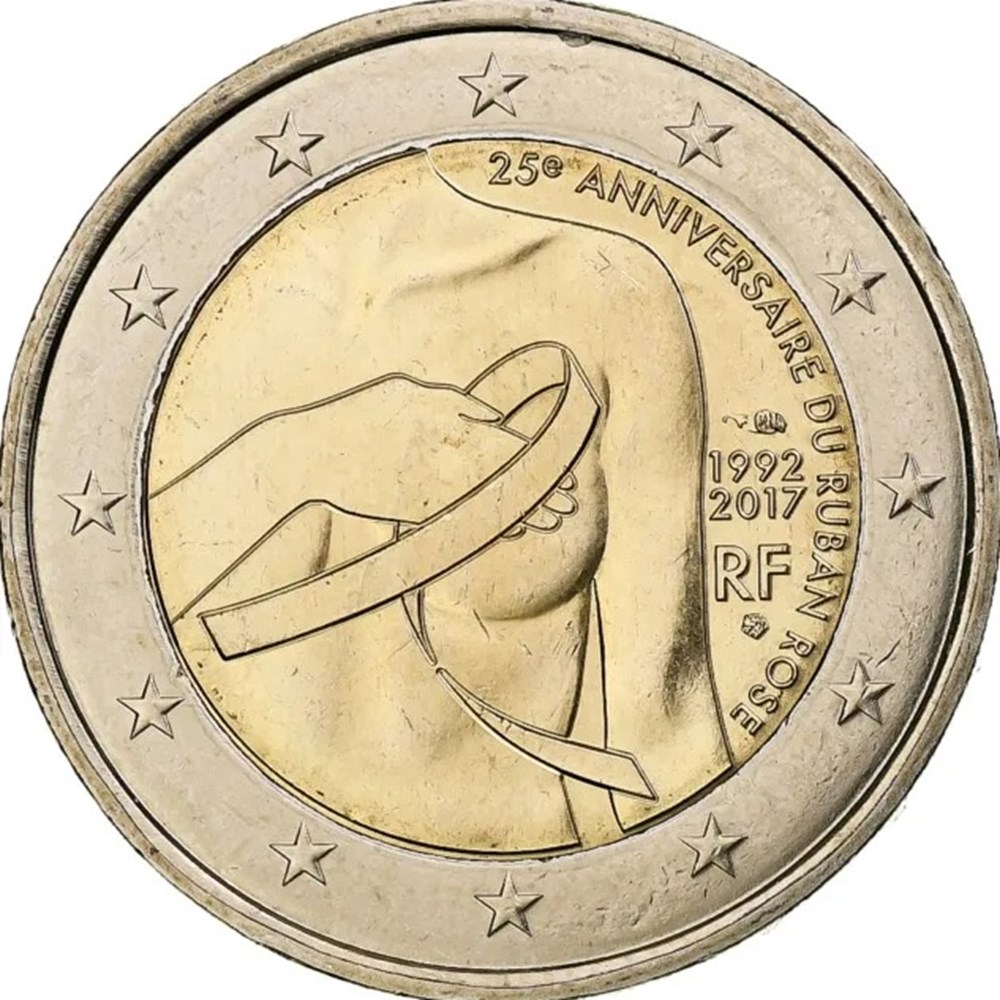 25éme anniversaire du ruban rose 2017 monnaies euros banque centrale europeenne 25eme anniversaire du ruban rose 2017