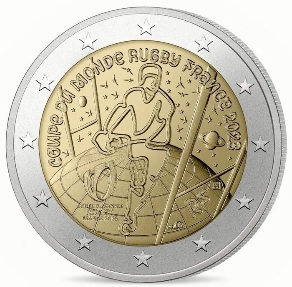 Coupe du Monde de Rugby 2023 monnaies euros a banque centrale europeenne coupe du monde de rugby 2023