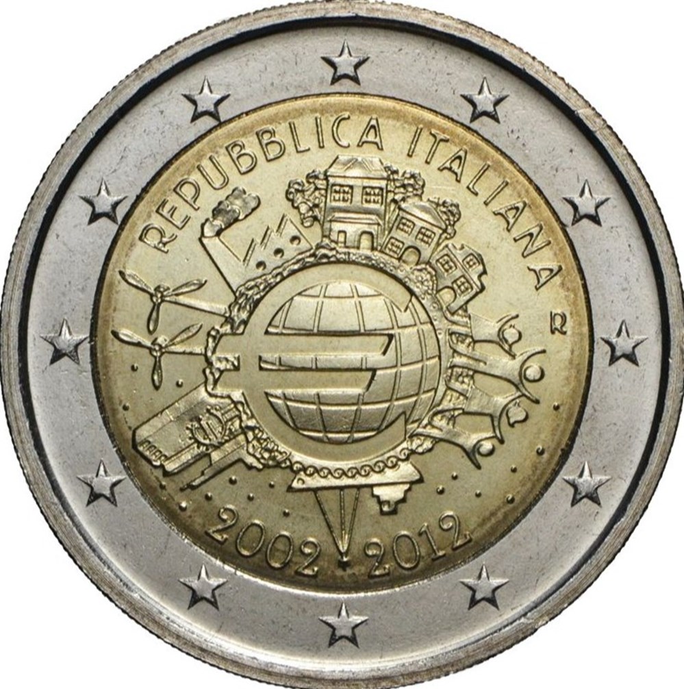 10e anniversaire de la mise en circulation de l'euro monnaies euros europe 10e anniversaire de la mise en circulation de euro