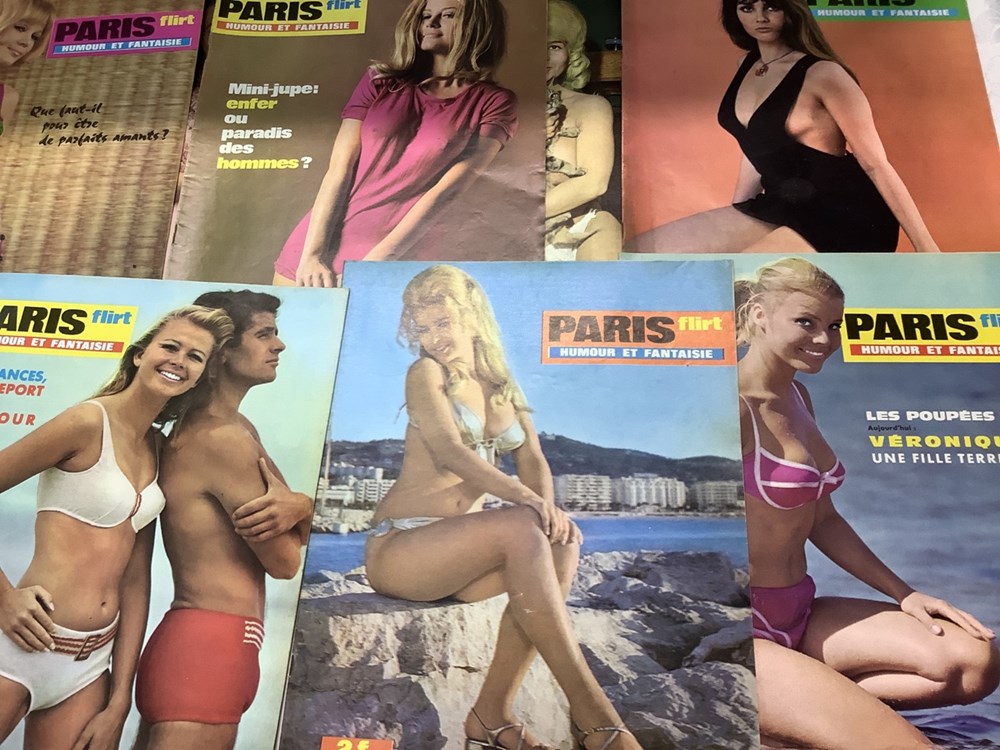 Lot de 20 revues Paris Flirt, en l’état. 2 monnaies lot de 20 revues paris flirt en l etat