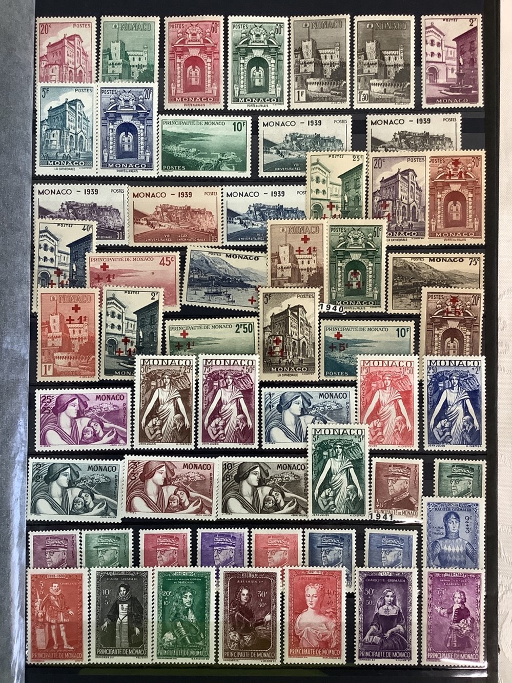 Classeur à bandes brun timbres Monaco 3 monnaies classeur a bandes brun timbres monaco