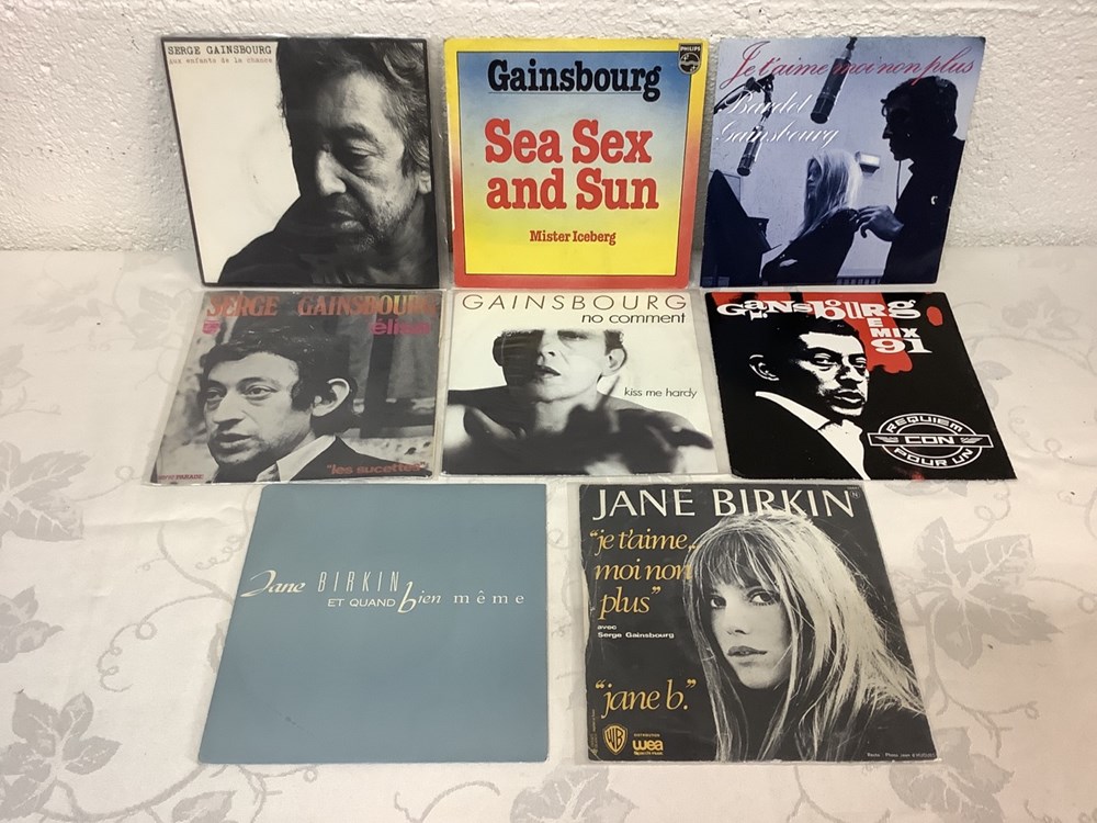 Lot de 6 45T Gainsbourg et 2 45T Jane Birkin, de G à VG monnaies lot de 6 45t gainsbourg et 2 45t jane birkin de g a vg