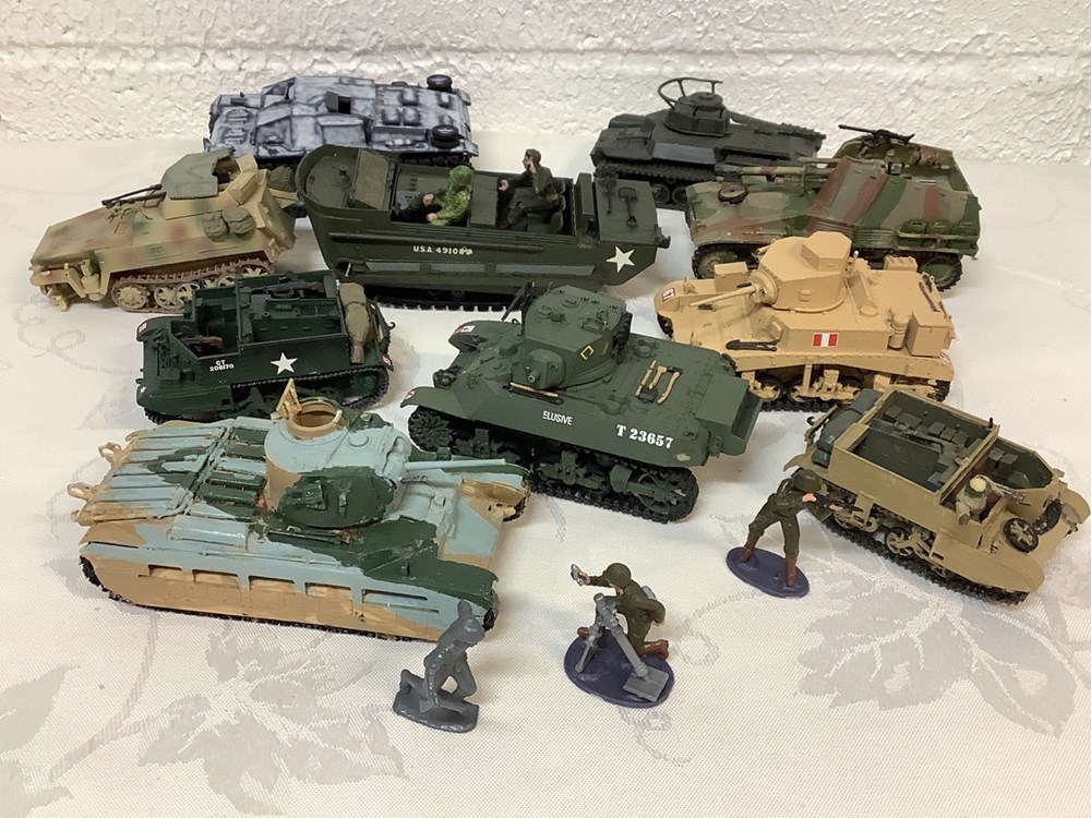 Lot comprenant une maquette de char Panther type G de marque Tamiya échelle 1/35 et un lot de petite véhicules militaires et soldats 3 monnaies lot comprenant une maquette de char panther type g de marque tamiya echelle 1 35 et un lot de petite vehicules militaires et soldats