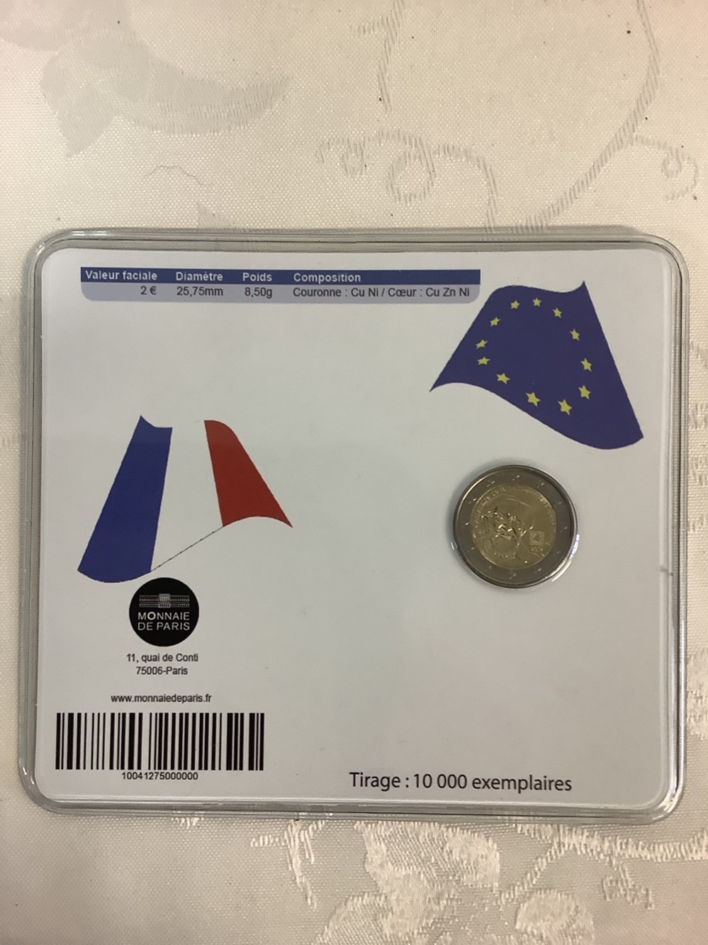 Lot de pièces en Euros commémoratives : Johnny Hallyday et Abbé Pierre 3 monnaies lot de pieces en euros commemoratives johnny hallyday et abbe pierre