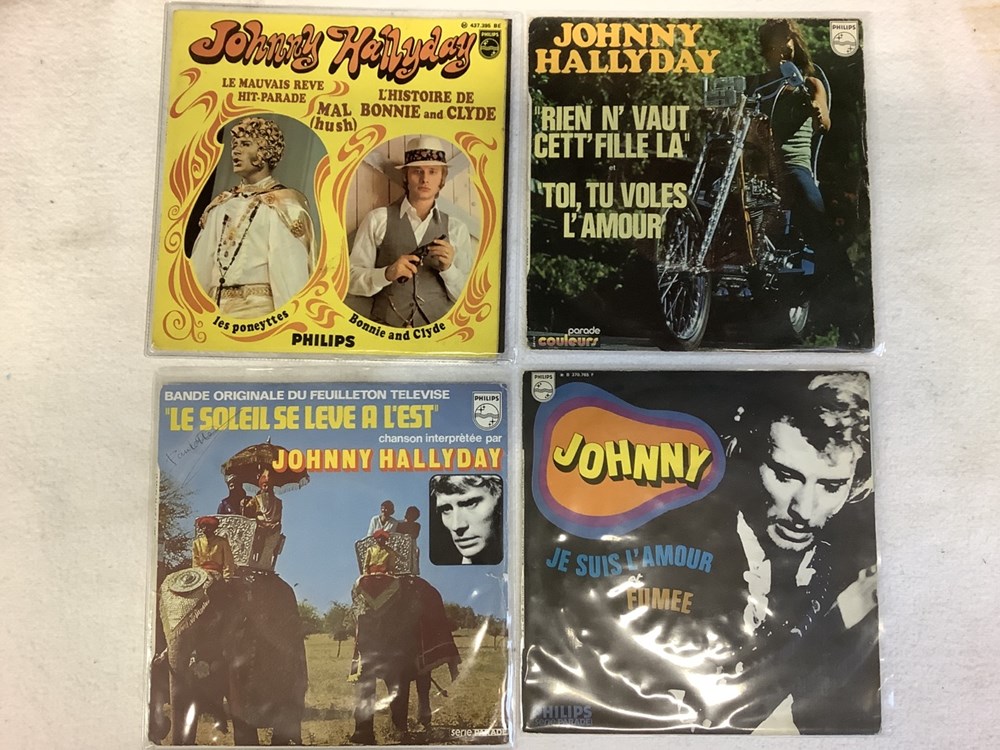 monnaies 8 vinyles 45 t johnny hallyday dont edition japonaise et a tout casser disque de couleur verte