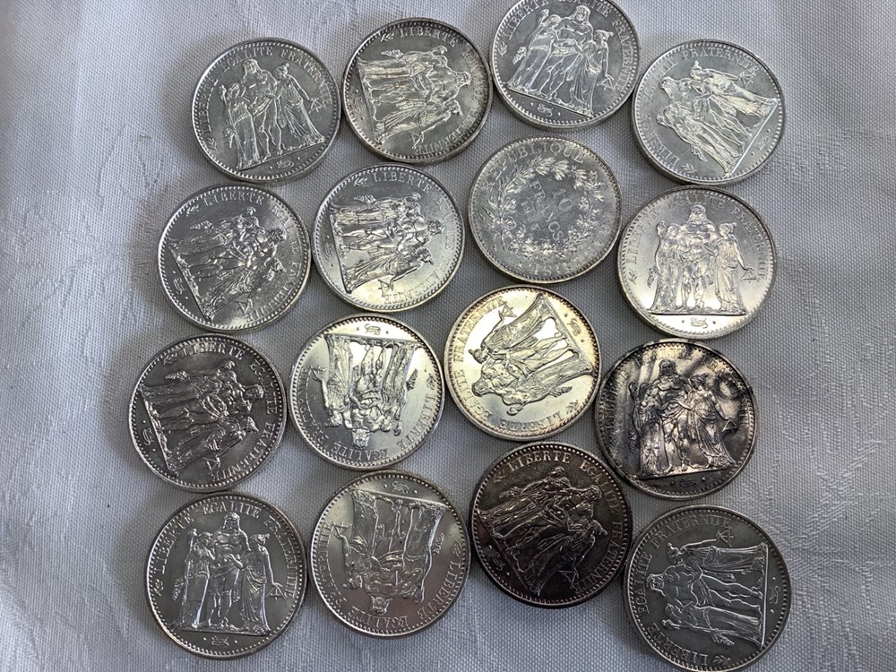 monnaies 16 pieces de 10 frs hercule argent