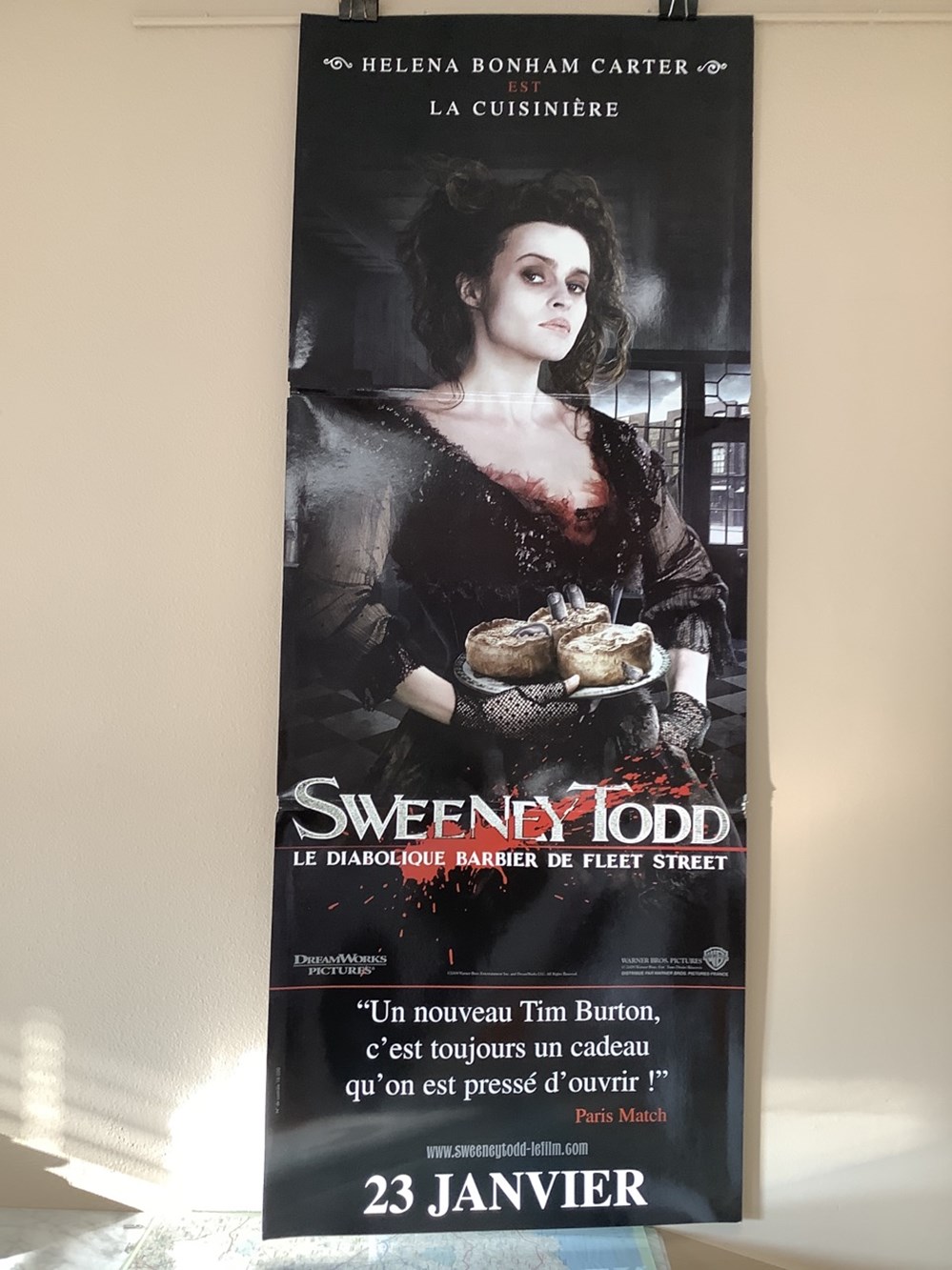 monnaies une affiche de cinema cartonnee sweeney todd 61 x 157 cm