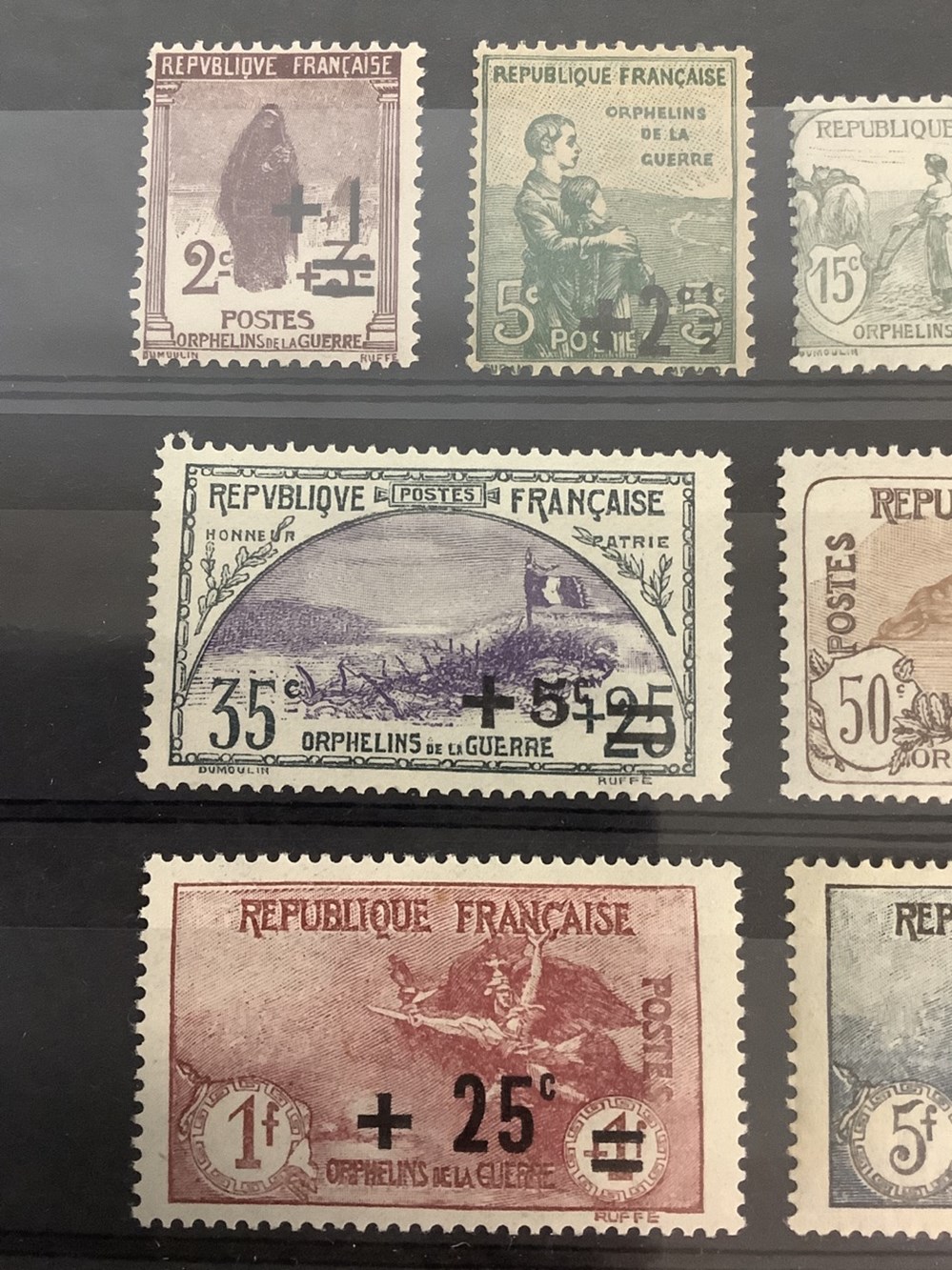 8 Timbres Français 2 monnaies 8 timbres francais