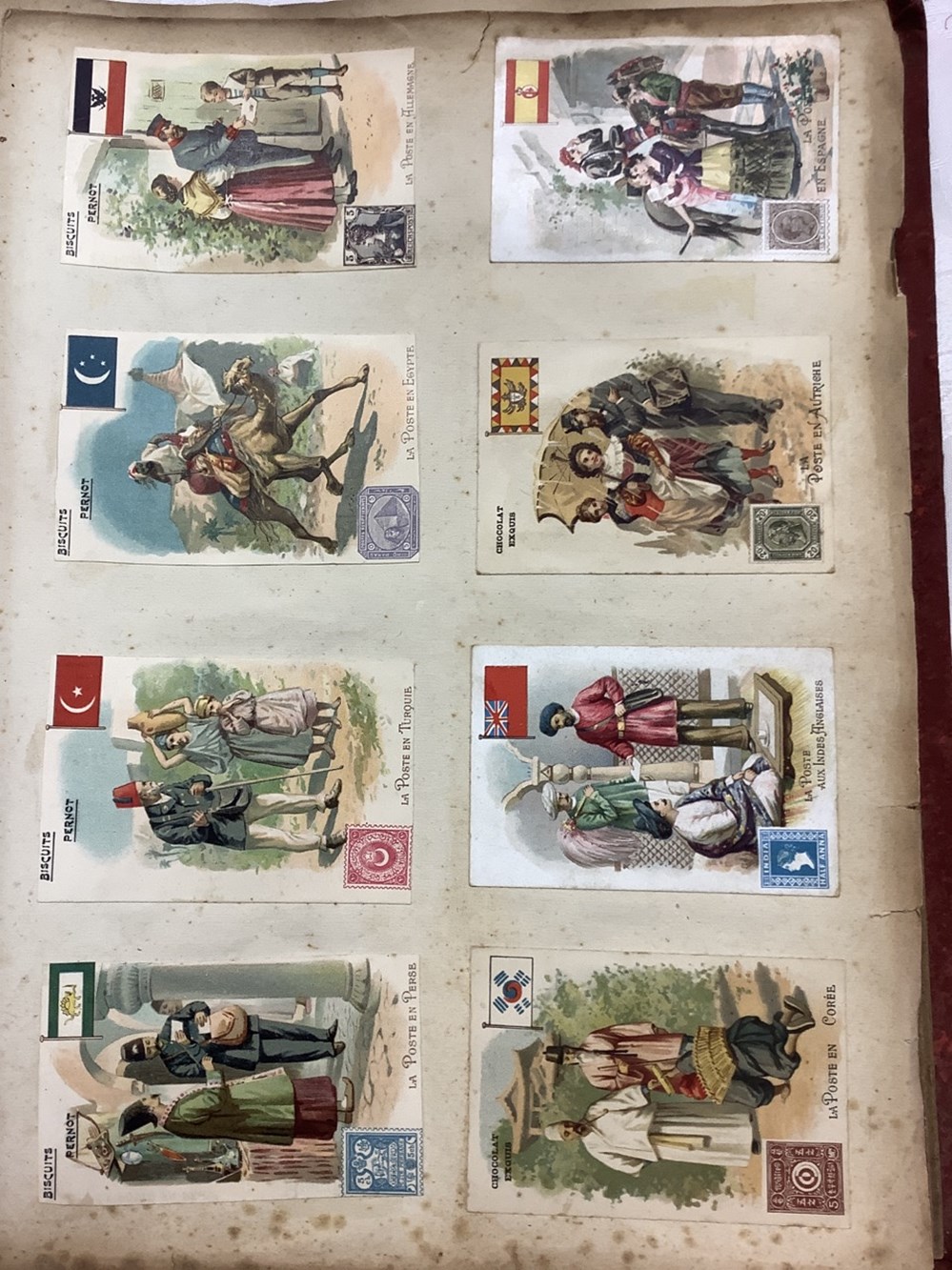 Album pour collection ancien, 29,5 x 40 cm, épaisseur, environ 6 cm, avec images Chocolat « Grondard », « Poulain », Myrtel, Besnier, Van Houten, Lombart, Moreuil, Nesle, 6 monnaies album pour collection ancien 29 5 x 40 cm epaisseur environ 6 cm avec images chocolat grondard poulain myrtel besnier van houten lombart moreuil nesle