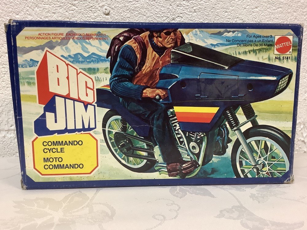 Moto commando BIG JIM dans sa boite d'origine 3 monnaies moto commando big jim dans sa boite origine