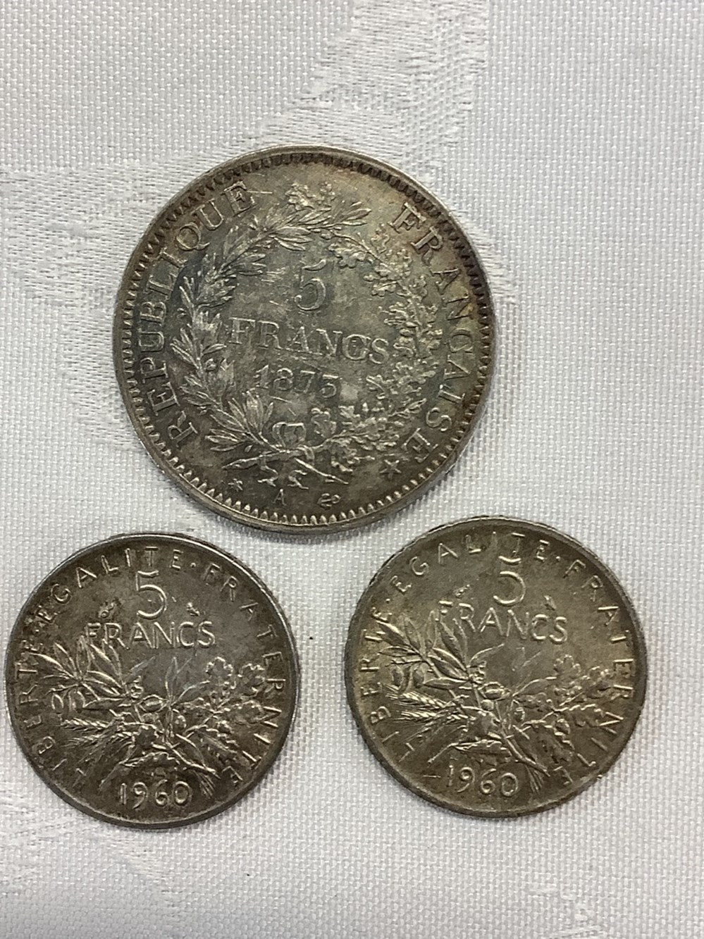 1 pièce argent 5 francs 1873 atelier A, type Hercule et 2