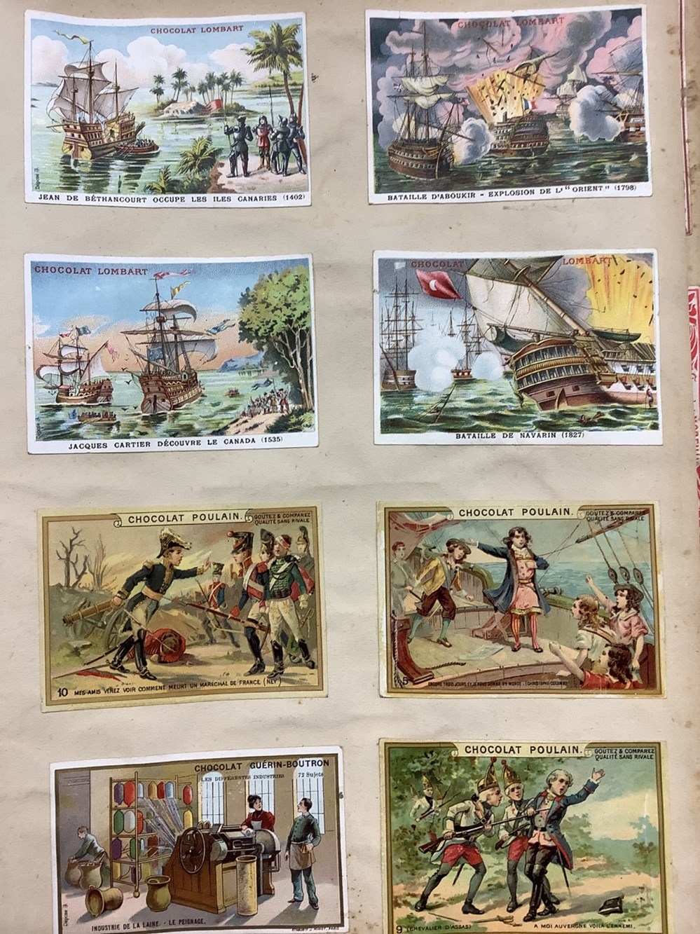 Album pour collection ancien, 29,5 x 40 cm, épaisseur, environ 6 cm, avec images Chocolat « Grondard », « Poulain », Myrtel, Besnier, Van Houten, Lombart, Moreuil, Nesle, 8 monnaies album pour collection ancien 29 5 x 40 cm epaisseur environ 6 cm avec images chocolat grondard poulain myrtel besnier van houten lombart moreuil nesle