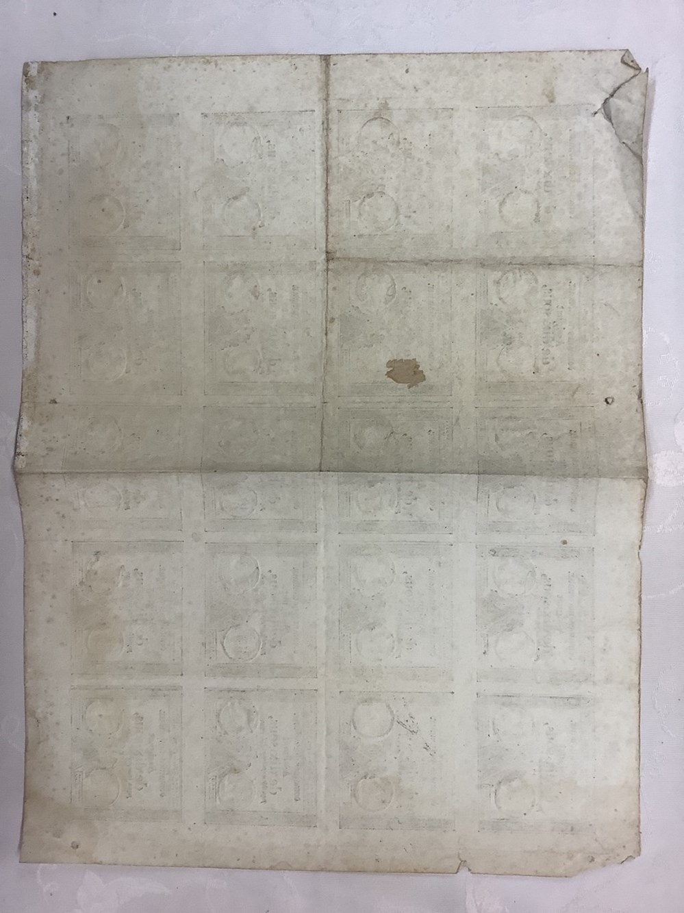 Planche d’assignats de dix sous, série 159me, l’an 1re de la République, en l’état 3 monnaies planche d assignats de dix sous serie 159me l an 1re de la republique en l etat