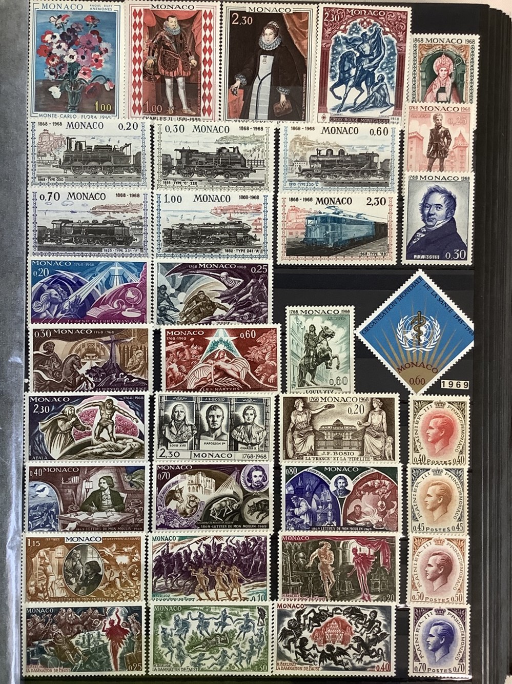 Classeur à bandes brun timbres Monaco 7 monnaies classeur a bandes brun timbres monaco