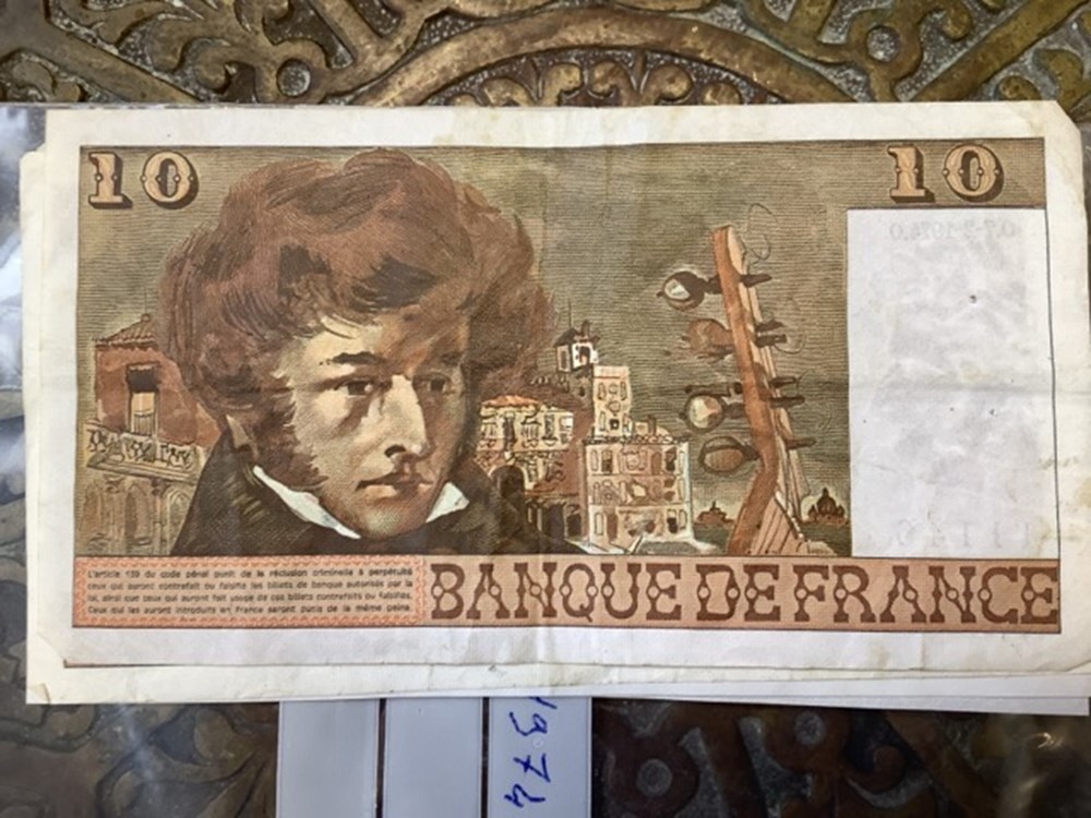 monnaies lot de 5 billets de 10 francs