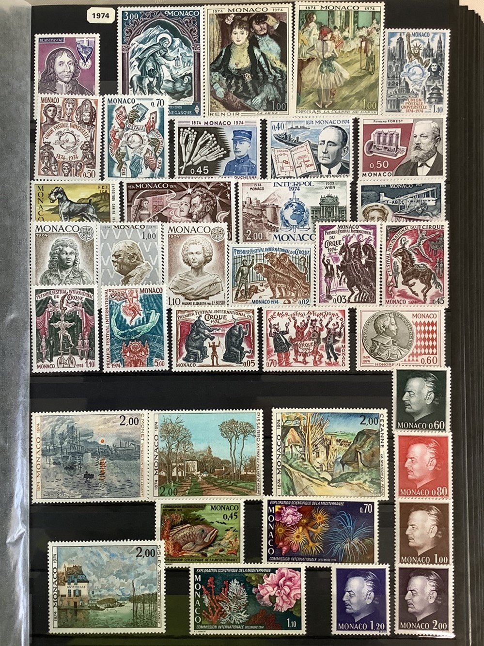 Classeur à bandes brun timbres Monaco 8 monnaies classeur a bandes brun timbres monaco