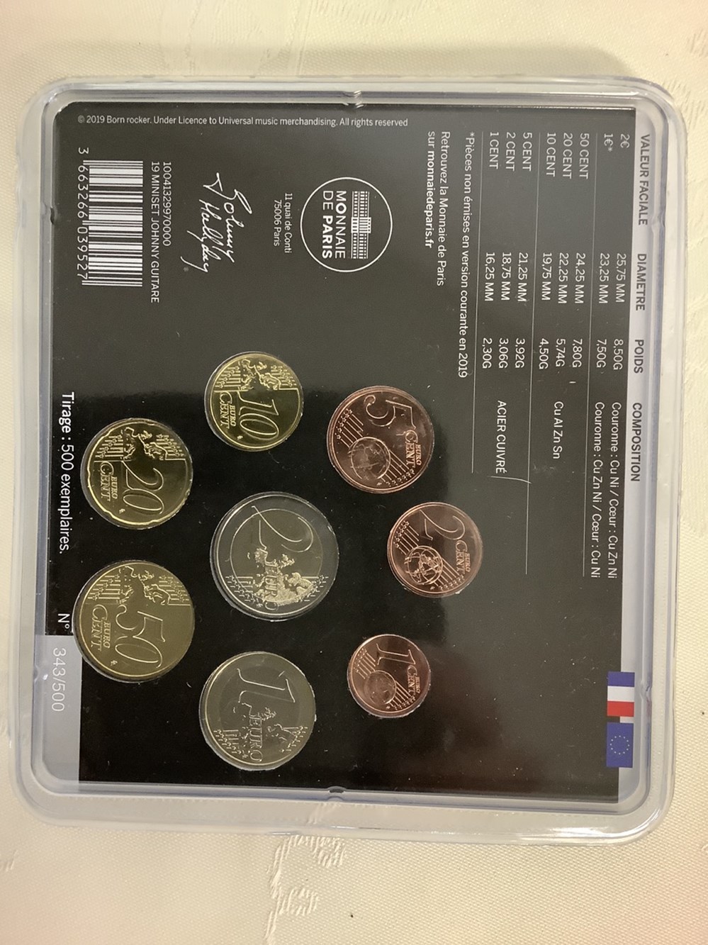 Lot de pièces en Euros commémoratives : Johnny Hallyday et Abbé Pierre 6 monnaies lot de pieces en euros commemoratives johnny hallyday et abbe pierre
