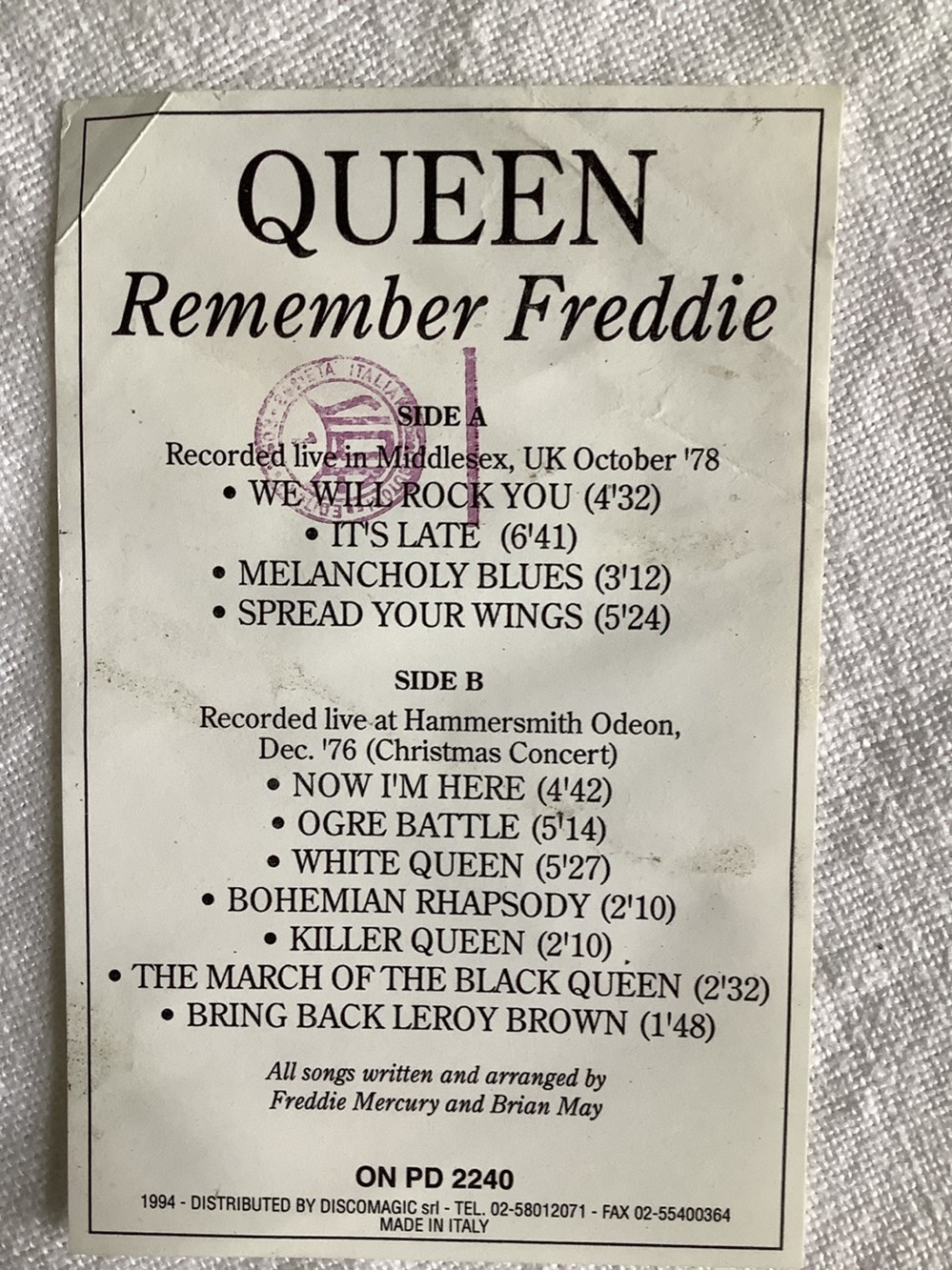 Picture Disc 33T QUEEN. REMEMBER FREDDIE. VG 4 monnaies picture disc 33t queen remember freddie vg