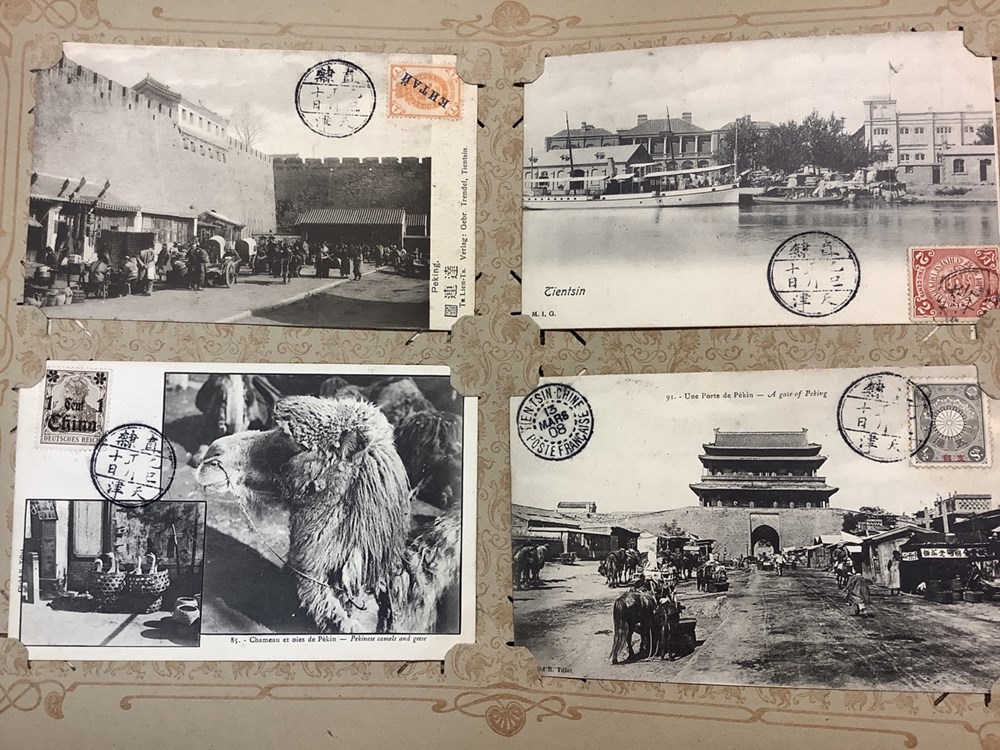Album de cartes postales anciennes, en l’état, dont Chine début 20eme et divers 5 monnaies album de cartes postales anciennes en l etat dont chine debut 20eme et divers