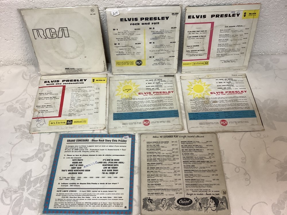 Lot de 7 vinyles 45T Elvis et 1. 45T The 4 Knights monnaies lot de 7 vinyles 45t elvis et 1 45t the 4 knights