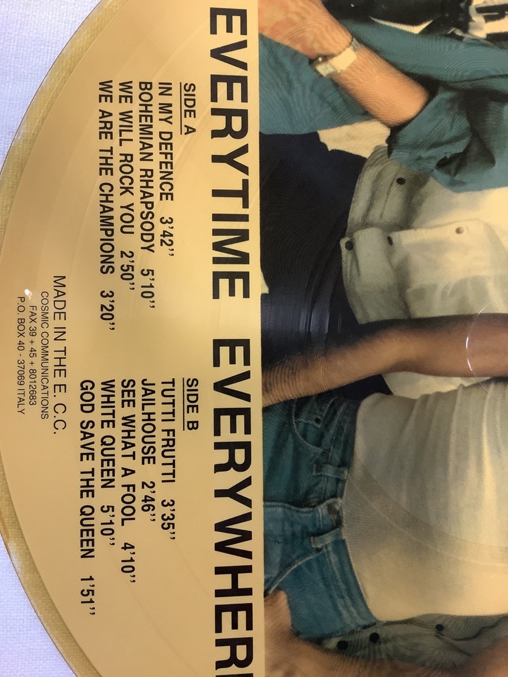 Picture Disc 33T , QUEEN, Everytime, Everywhere. NM. Pressage italien 3 monnaies picture disc 33t queen everytime everywhere nm pressage italien
