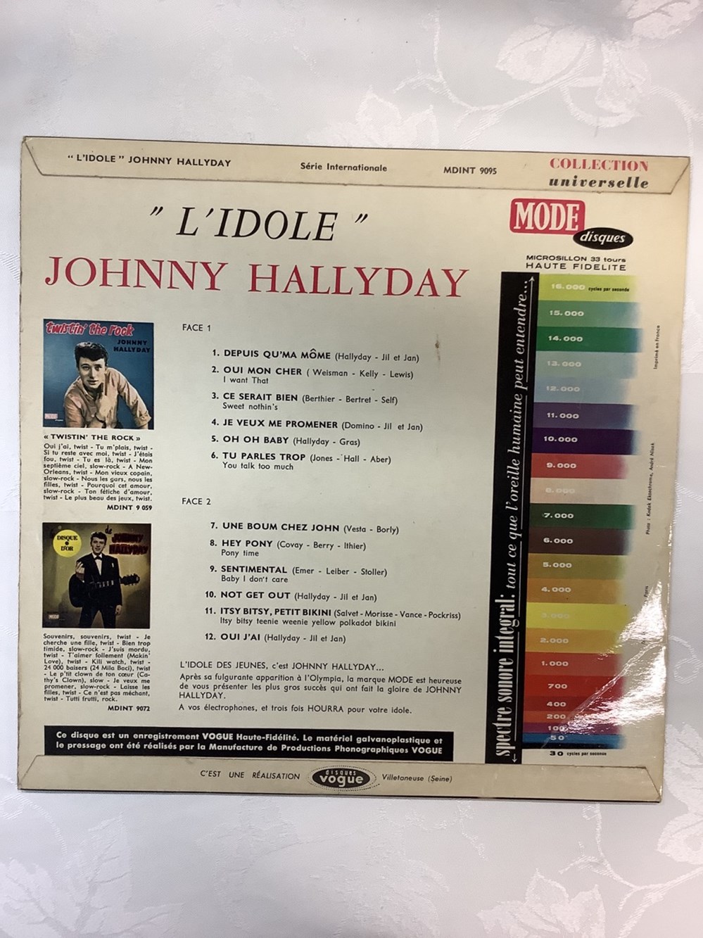 Vinyle 33 Johnny Hallyday « l’idole » réf MDINT 9095 Label blanc monnaies vinyle 33 johnny hallyday l idole ref mdint 9095 label blanc