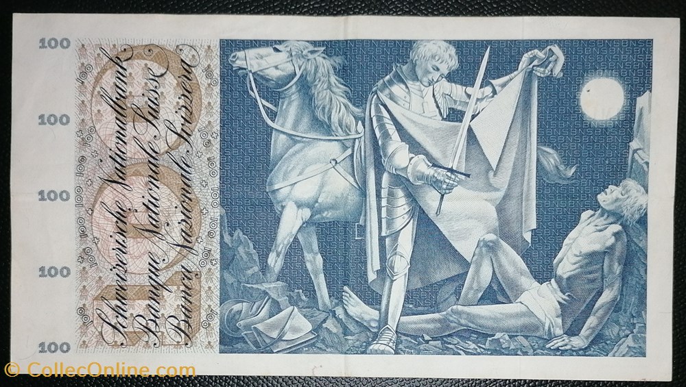 billet europe suisse p 049g 3 100 francs 1965