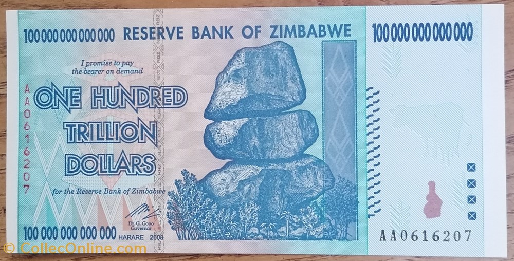 billet afrique zimbabwe p 091 100 trillion dollars 2008