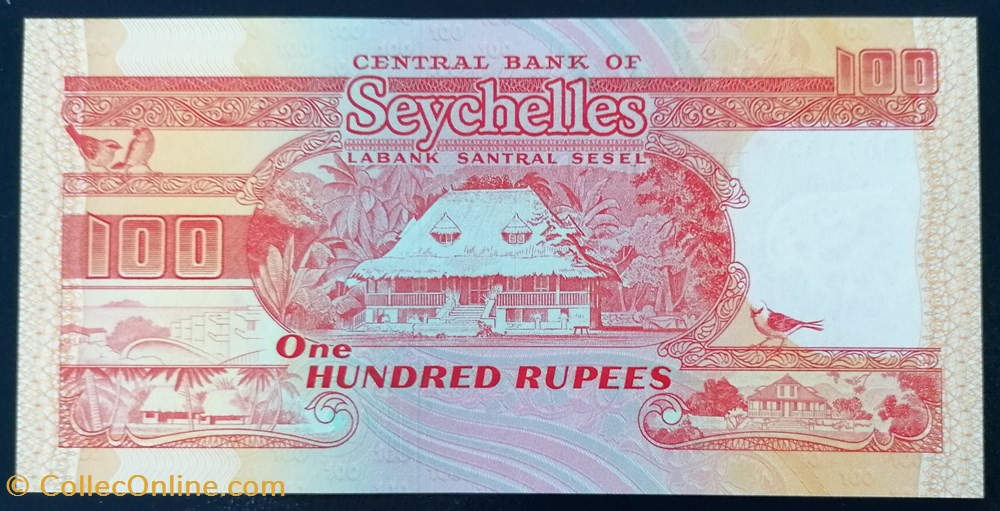Seychelles P-035 100 roupies 1989 billet afrique seychelles p 035 100 roupies 1989