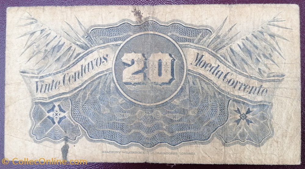 Mozambique P.R02a 20 Centavos Beira 1919 billets afrique mozambique p r02a 20 centavos beira 1919