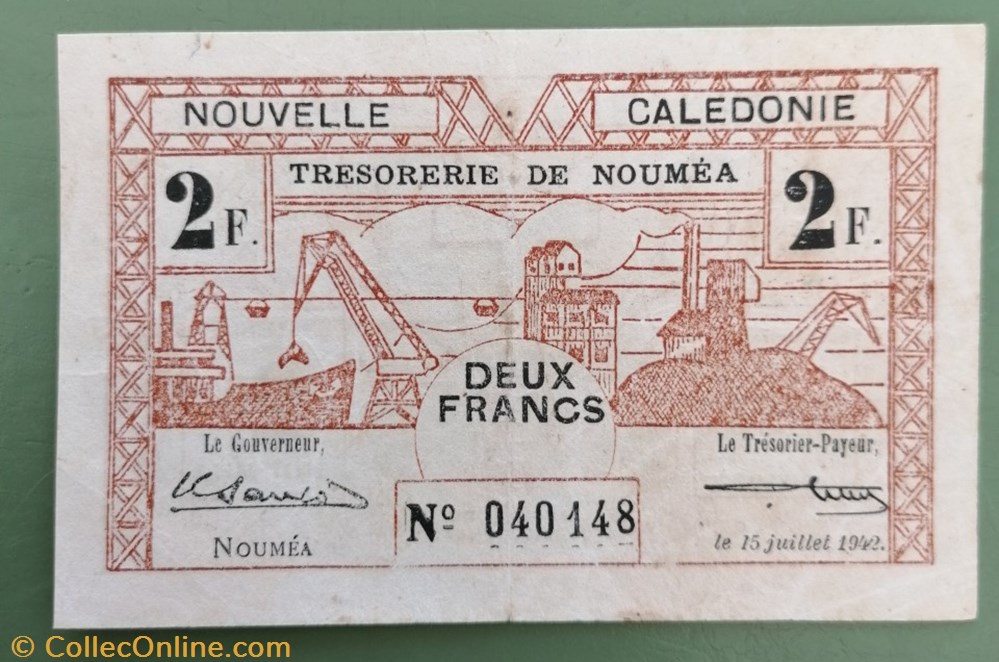2 francs Nouvelle Calédonie P-53 billet asie indochine 2 francs nouvelle caledonie p 53