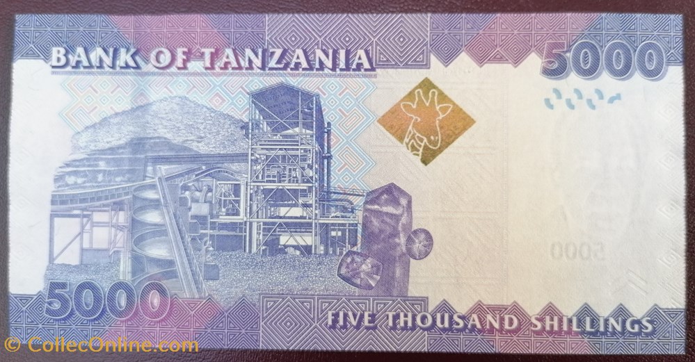Tanzanie P-043a 5000 Shilingi 2010 billets afrique tanzanie p 043a 5000 shilingi 2010