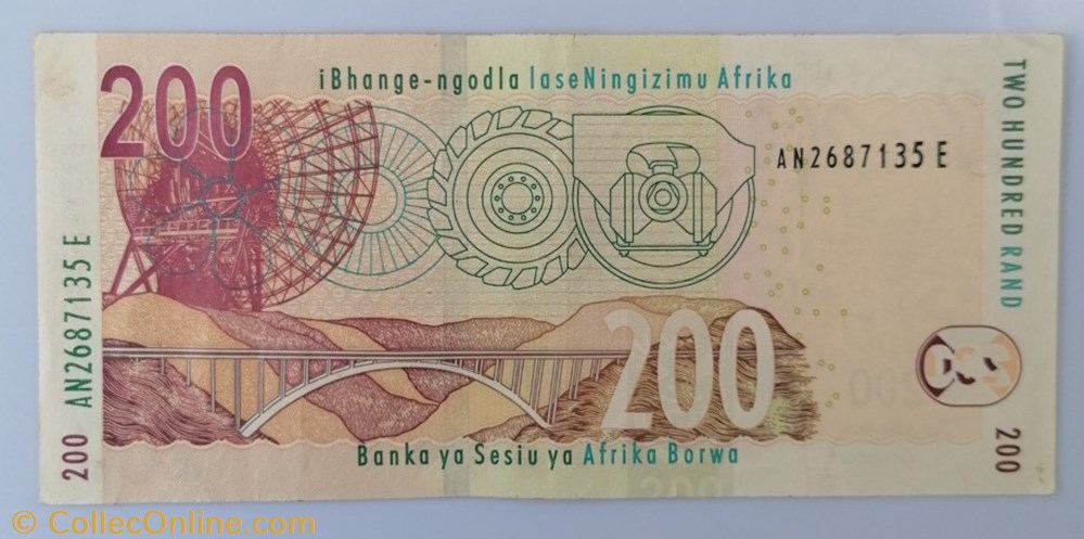 billets afrique du sud p 0132a 200 rand 2005