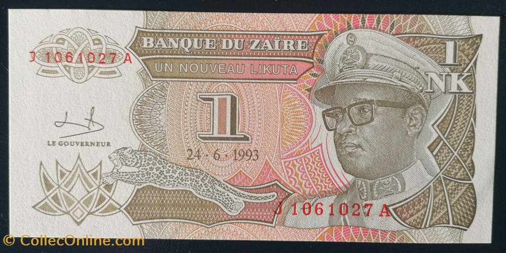 billet afrique zaire p 047 1 nouveaux likuta 1993