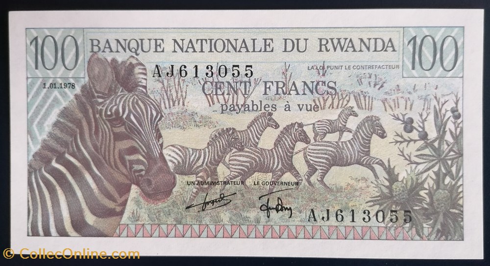 billet afrique rwandum rwanda p 012a 100 francs 1978