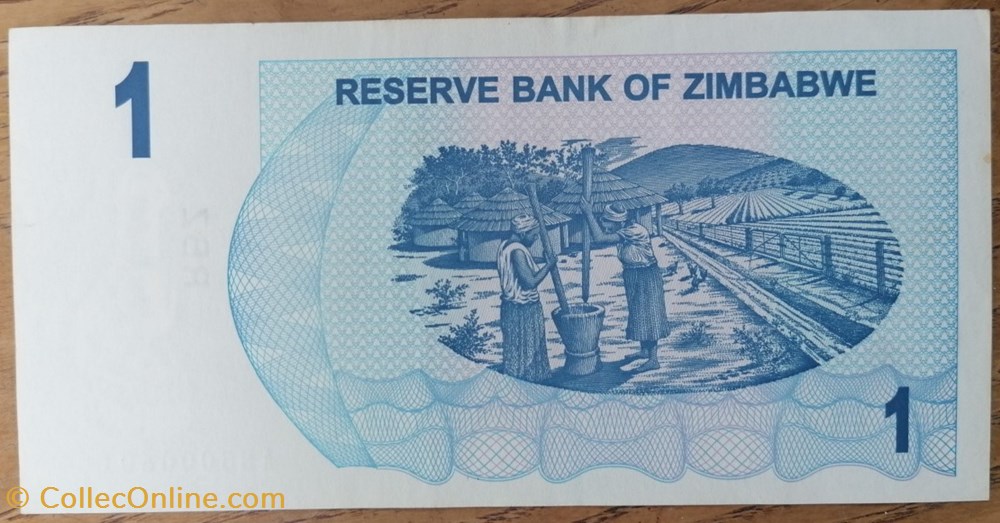 billet afrique zimbabwe p 037 1 dollar 2007