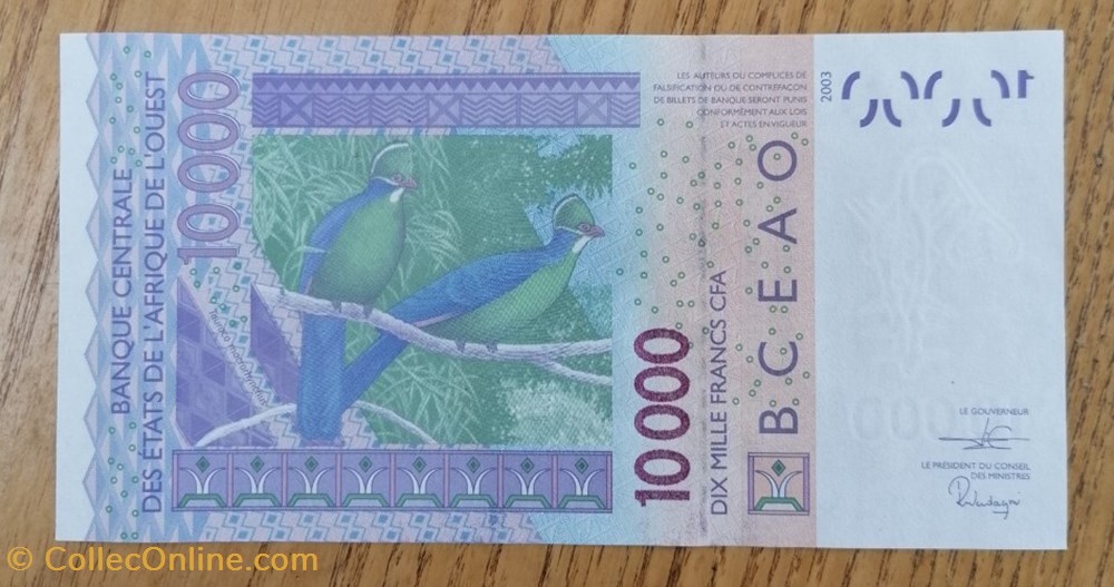 Mali 10000 francs CFA billet afrique de ouest mali 10000 francs cfa