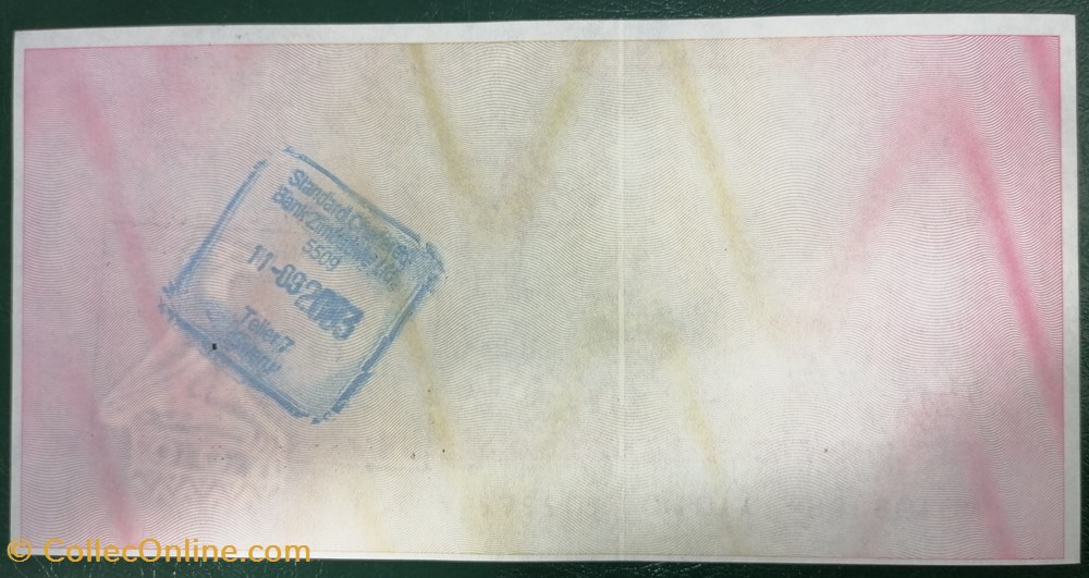 billet afrique zimbabwe p 012a 5000 dollars travellers cheque