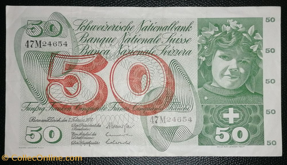 billet europe suisse p 048n 3 50 francs 1974