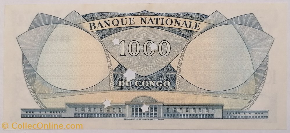 Congo (république) P-008b 1000 francs 1964 billet afrique democratique du congo republique p 008b 1000 francs 1964