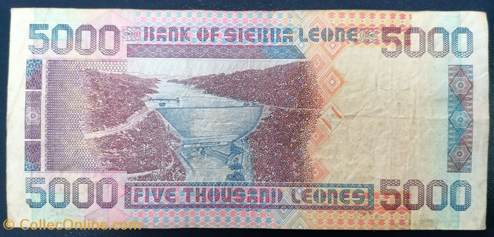 Sierra Leone P-27c 5 000 leones 2006 billet afrique sierra leone p 27c 5 000 leones 2006