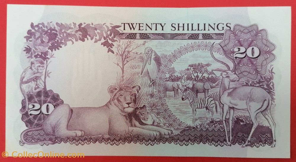 billets afrique ouganda p 003a 20 shillings nd 1966